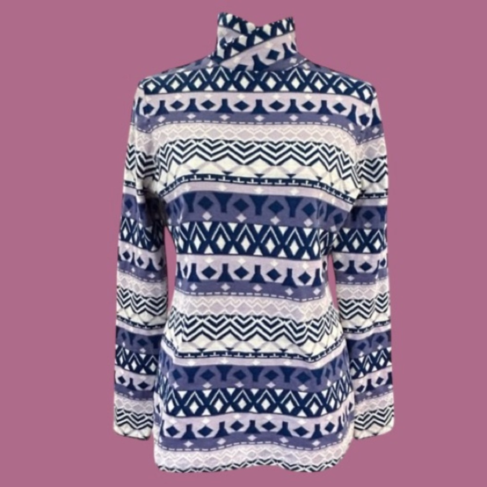 ❄️DULUTH TRADING CO! “FROST LAKE FAIRISLE” GORGEOUS MOCK-NECK COOLMAX PULLOVER!